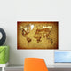 ancient map  world on old paper Wall Mural