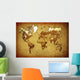 ancient map  world on old paper Wall Mural