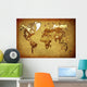 ancient map  world on old paper Wall Mural
