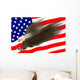 Flying Eagle & Us Flag Wall Mural