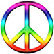 Rainbow Peace Sign Wall Decal