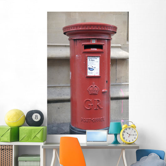 British Red Pillar Post Wall Mural