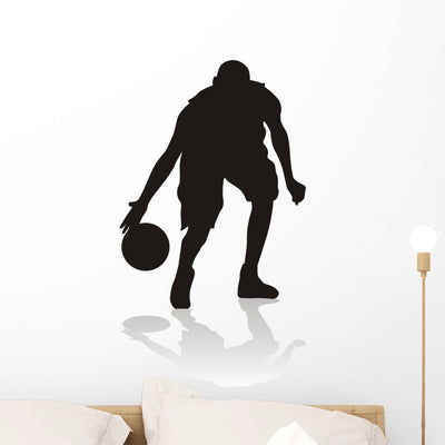 Basketball Silhouettes Wall Decal shown on a wall