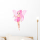 Cute Pink Fairy Pointing Wall Decal
