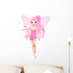Cute Pink Fairy Pointing Wall Decal