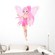 Cute Pink Fairy Pointing Wall Decal