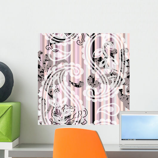 Striped Paisley Pattern Wall Decal