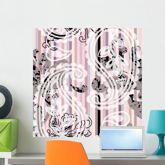 Striped Paisley Pattern Wall Decal