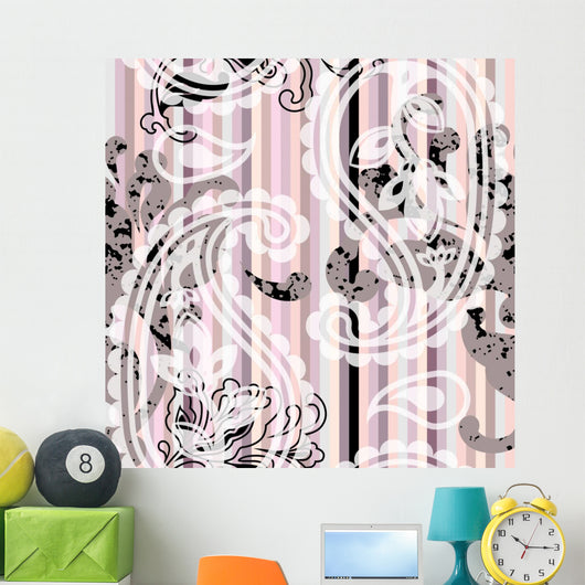 Striped Paisley Pattern Wall Decal
