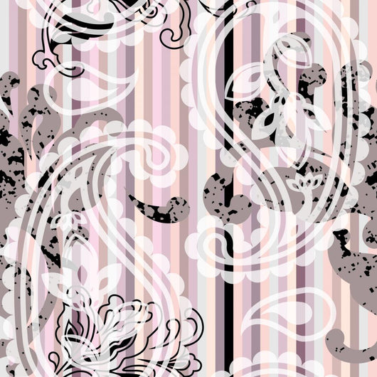 Striped Paisley Pattern Wall Decal