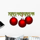 Red Weihnachstkugeln Wall Mural