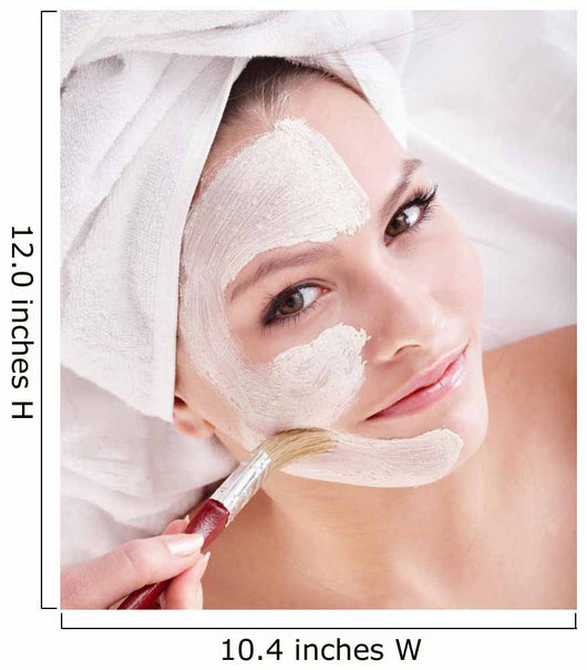 Girl with clay facial mask. Wall Mural