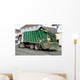 Green Rubbish Truck with Boxes in the Back Wall Mural