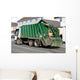 Green Rubbish Truck with Boxes in the Back Wall Mural