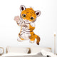 Cute playful tiger cub Wall Decal