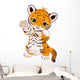 Cute playful tiger cub Wall Decal