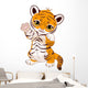 Cute playful tiger cub Wall Decal
