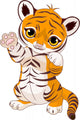 Cute playful tiger cub Wall Decal