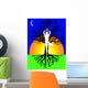 yoga tree pose vector Wall Mural