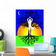 yoga tree pose vector Wall Mural