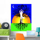 yoga tree pose vector Wall Mural