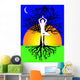 yoga tree pose vector Wall Mural