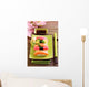 Japan traditional food sushi on green plate Wall Mural