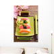 Japan traditional food sushi on green plate Wall Mural