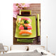 Japan traditional food sushi on green plate Wall Mural