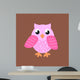 Pink Owl Wall Mural