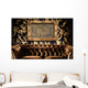 Brown Leather Couch With Empty Frame Wall Mural