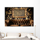 Brown Leather Couch With Empty Frame Wall Mural