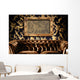 Brown Leather Couch With Empty Frame Wall Mural