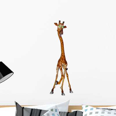 Giraffe Stand up Wall Decal shown on a wall