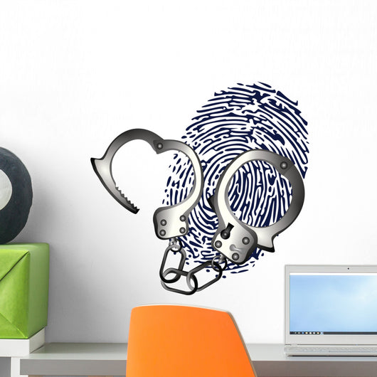hand cuffs and thumb print Wall Decal