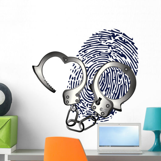 hand cuffs and thumb print Wall Decal