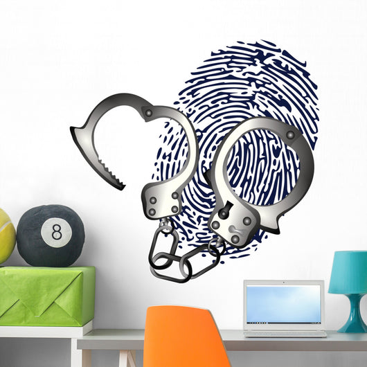 hand cuffs and thumb print Wall Decal
