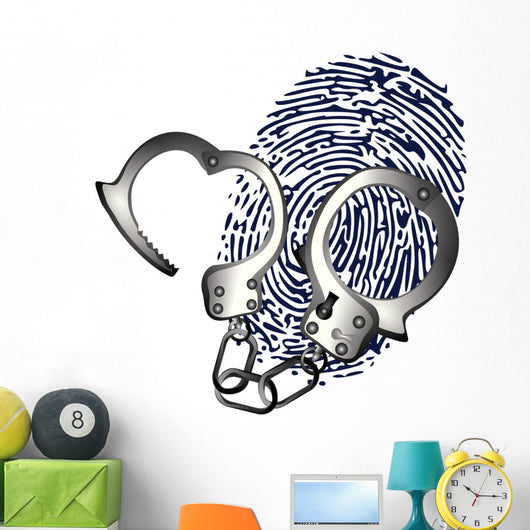 hand cuffs and thumb print Wall Decal