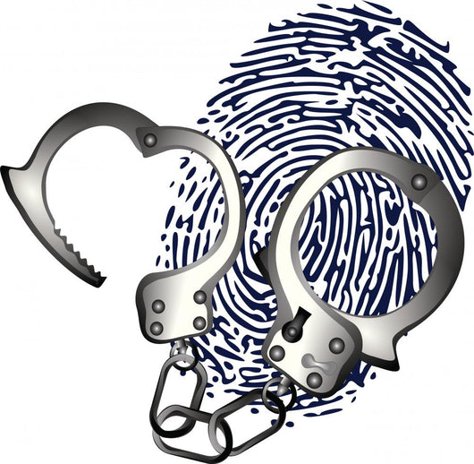 hand cuffs and thumb print Wall Decal
