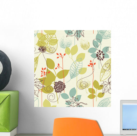 Seamless Leaves Theme Wall Decal