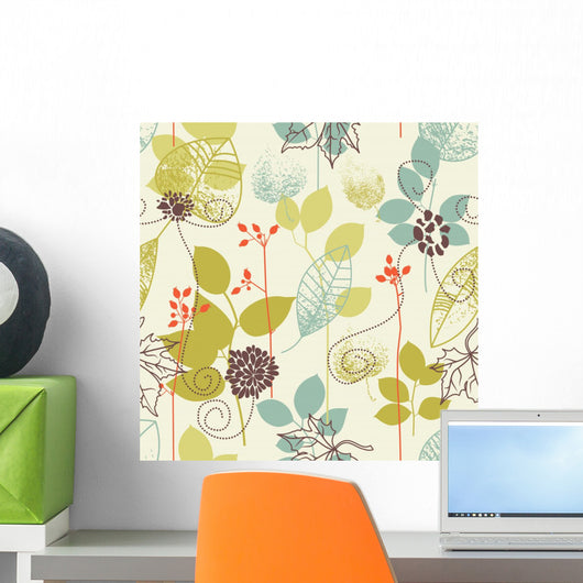 Seamless Leaves Theme Wall Decal