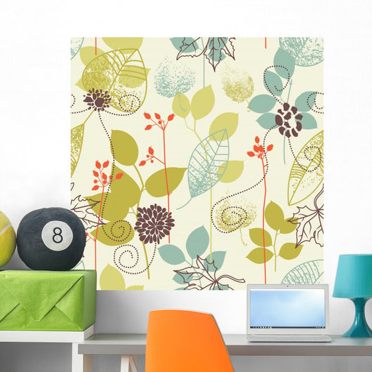 Seamless Leaves Theme Wall Decal