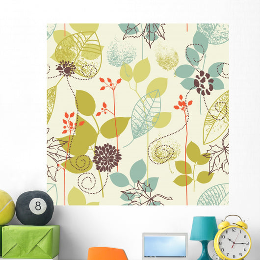 Seamless Leaves Theme Wall Decal