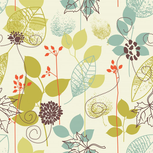 Seamless Leaves Theme Wall Decal