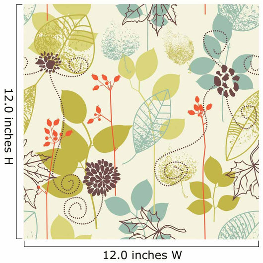Seamless Leaves Theme Wall Decal