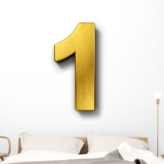 Number 1 Gold Wall Decal