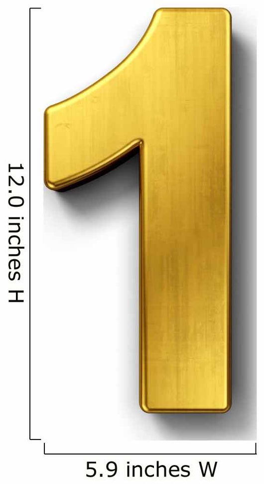 Number 1 Gold Wall Decal