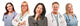 Hispanic Woman with Male and Female Doctors or Nurses Wall Mural