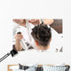 Haircut at beaty saloon. Wall Mural