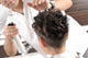 Haircut at beaty saloon. Wall Mural
